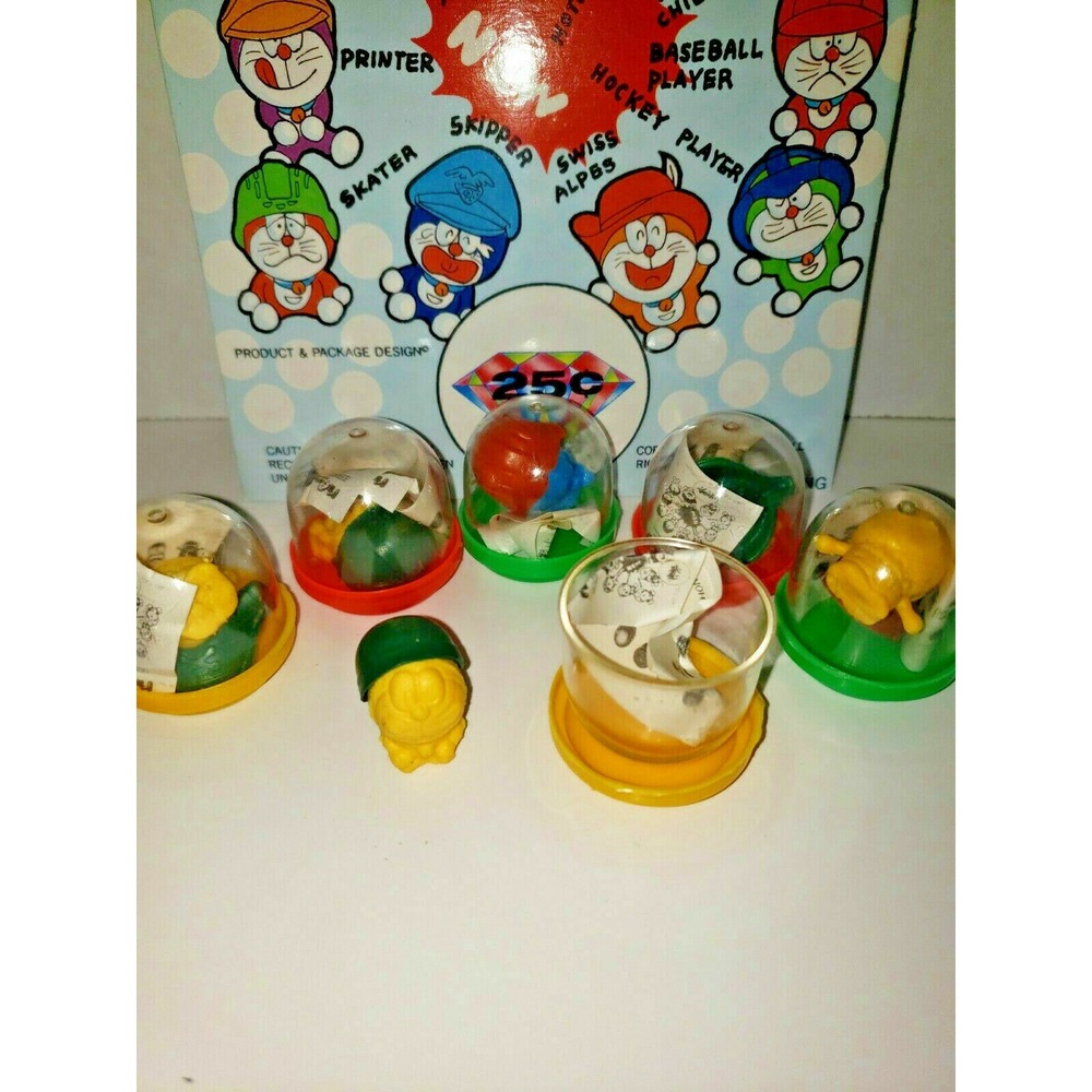 Vintage 6 Meow Meow‎ Your Pet Cat W/ Hat Vending Machine Toys New Old Stock 102